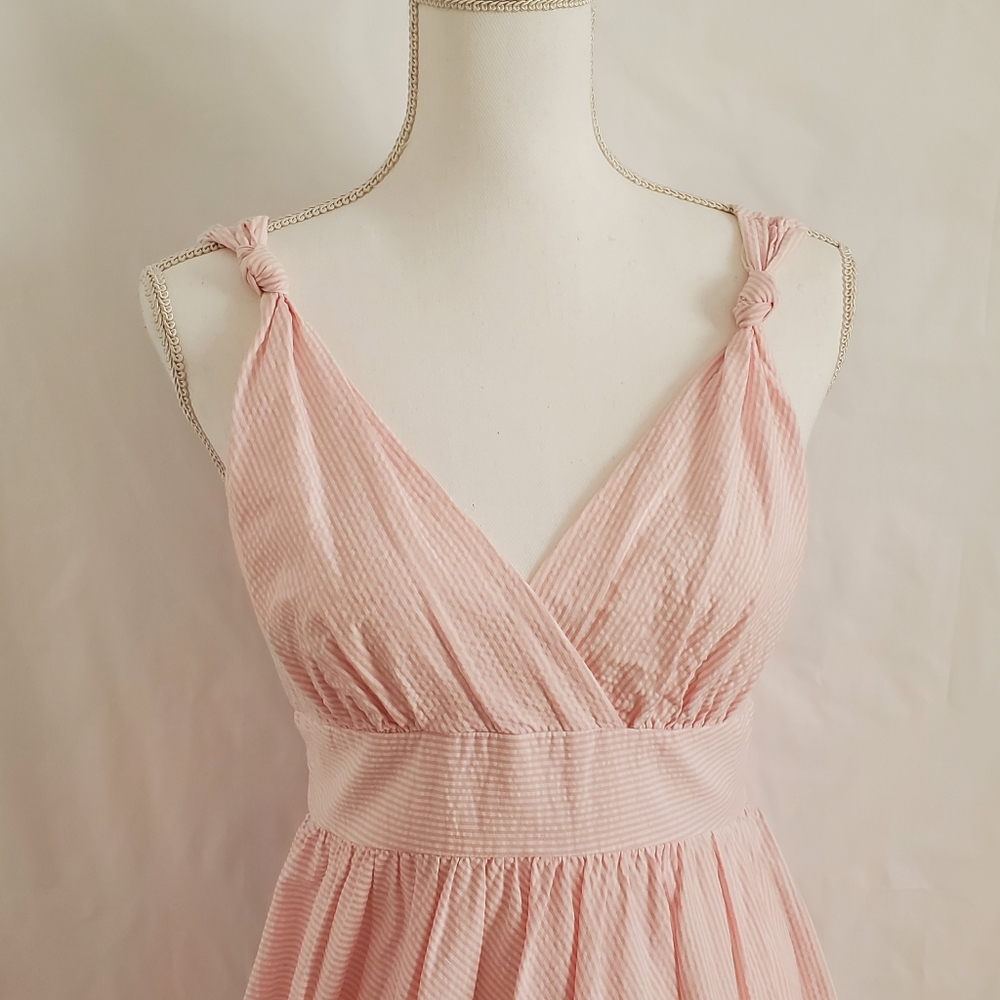 Vineyard Vines Pink Seersucker Reina Sundress sz 4 - Picture 11 of 15